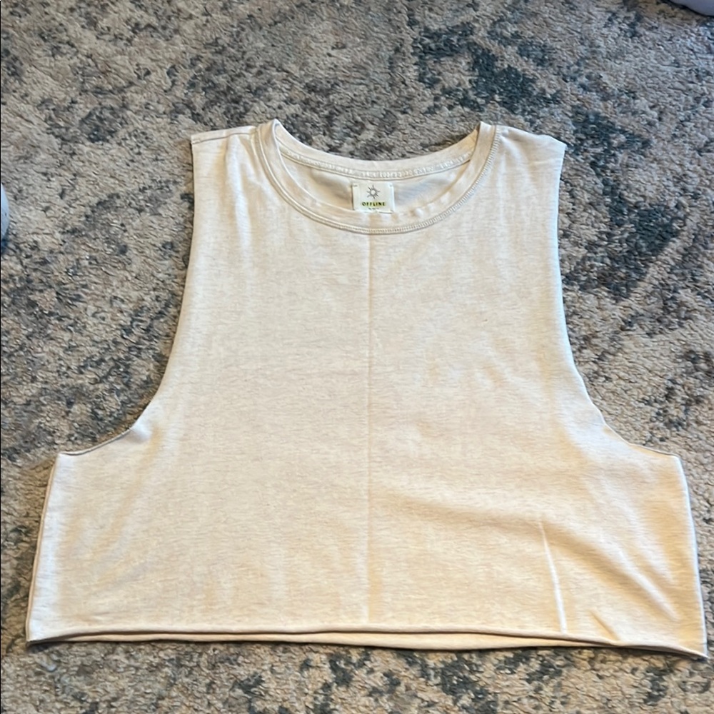 Beige Sleeveless Crop Top